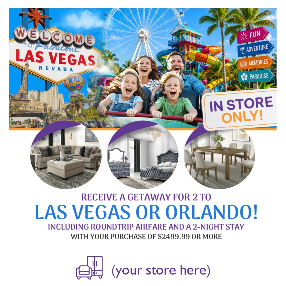 Sample furniture store travel incentive ad